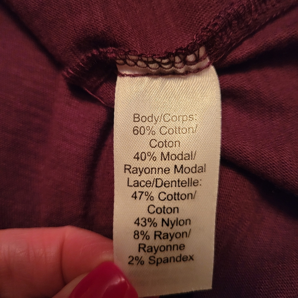 Maurices Purple Lace Long Sleeve Top NWT - Picture 9 of 10